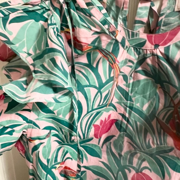 Banjanan cotton poplin ruffle sleeve blouse size S - Picture 3 of 8